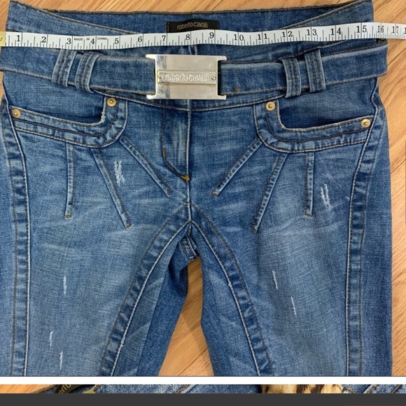 Roberto Cavalli Vintage Y2K Crop Denim - Picture 2 of 10